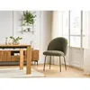 Bobochic - Chaise Lalie Tissu Texturé Et Pieds Métal Noir Vert