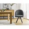 Chaise LALIE tissu texturé et pieds étoile Gris foncé   BOBOCHIC TU