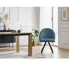 Chaise LALIE tissu velours côtelé et pieds étoile bleu foncé   BOBOCHIC