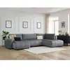 Canapé panoramique convertible coffre ARSENE tissu velours Bobochic
