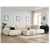 Canapé panoramique convertible coffre ARSENE tissu velours avec pouf Bobochic