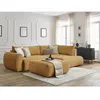 Canapé d'angle L convertible coffre LUCIEN gros côtelé doux avec pouf ...