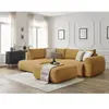 Canapé d'angle L convertible coffre LUCIEN gros côtelé doux avec pouf ...