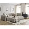 Canapé d'angle L convertible coffre LUCIEN gros côtelé doux avec pouf ...