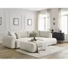 Canapé d'angle L convertible coffre LUCIEN gros côtelé doux avec pouf ...