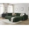 Canapé d'angle L convertible coffre LUCIEN gros côtelé doux avec pouf ...