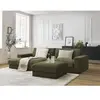 BOBOCHIC Canapé d'angle fixe LEONARD tissu texturé avec pouf vert ang...
