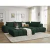 Canapé d'angle fixe EVEREST tissu texturé avec pouf Bobochic
