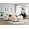 Canapé d'angle réversible convertible coffre ARSENE tissu velours avec pouf Bobochic