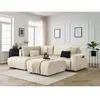 Canapé d'angle L convertible coffre ARSENE tissu velours avec pouf Bobochic