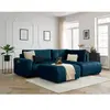 Canapé d'angle L convertible coffre ARSENE tissu velours avec pouf Bobochic