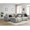 Canapé d'angle L convertible coffre ARSENE tissu velours avec pouf Bobochic