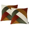 Lot de 2 coussins patchwork réversibles LARA terracotta 60x60  BOBOCHIC
