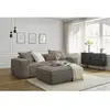 Canapé droit fixe 3 places ultra moelleux BOHEME velours côtelé avec pouf Bobochic
