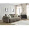 Canapé droit convertible coffre LUCIEN tissu lisse Taupe BOBOCHIC TU