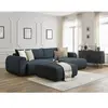 BOBOCHIC Canapé d'angle convertible coffre LUCIEN tissu lisse avec pou...