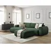 BOBOCHIC Canapé d'angle convertible coffre LUCIEN tissu lisse avec pou...