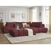 Canapé d'angle fixe EVEREST tissu chiné avec pouf Bobochic