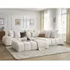 Canapé d'angle fixe EVEREST tissu texturé avec pouf Bobochic