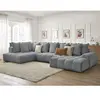 Canapé panoramique convertible coffre EVEREST tissu chiné Bobochic