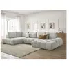 Bobochic canapé panoramique convertible coffre everest tissu texturé gris clair  angle droit EVEREST