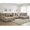 Bobochic canapé panoramique convertible coffre everest tissu chiné taupe  angle gauche EVEREST