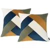 Bobochic lot de 2 coussins patchwork réversibles lara bleu 45x45 LARA