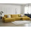 Canapé panoramique fixe SIERRA tissu texturé jaune   BOBOCHIC 4 places