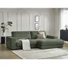 Bobochic canapé d'angle fixe sierra tissu texturé vert foncé  angle droit SIERRA