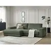 Bobochic canapé d'angle fixe sierra tissu texturé vert foncé  angle gauche SIERRA