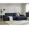 Bobochic canapé d'angle fixe sierra tissu texturé bleu foncé  angle droit SIERRA