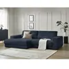 Bobochic canapé d'angle fixe sierra tissu texturé bleu foncé  angle gauche SIERRA