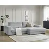 Bobochic canapé d'angle fixe sierra tissu texturé gris clair  angle droit SIERRA