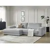 Bobochic canapé d'angle fixe sierra tissu texturé gris clair  angle gauche SIERRA