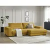 Bobochic canapé d'angle fixe sierra tissu texturé jaune  angle droit SIERRA