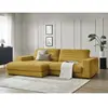 Bobochic canapé d'angle fixe sierra tissu texturé jaune  angle gauche SIERRA