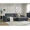 Bobochic canapé d'angle fixe sierra tissu texturé gris foncé  angle droit SIERRA