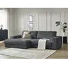 Bobochic canapé d'angle fixe sierra tissu texturé gris foncé  angle gauche SIERRA