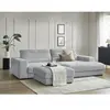Canapé d'angle fixe SIERRA tissu texturé avec pouf Bobochic