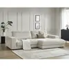 Bobochic canapé d'angle fixe sierra tissu texturé beige  angle droit SIERRA