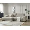 Bobochic canapé d'angle fixe sierra tissu texturé taupe  angle gauche SIERRA