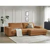 Bobochic canapé d'angle fixe sierra tissu texturé orange  angle droit SIERRA