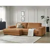 Bobochic canapé d'angle fixe sierra tissu texturé orange  angle gauche SIERRA