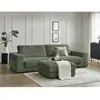 Canapé droit fixe 3 places SIERRA tissu texturé avec pouf Bobochic