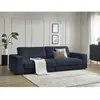 Canapé droit fixe 3 places SIERRA tissu texturé bleu foncé   BOBOCHIC