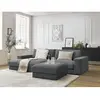 BOBOCHIC Canapé d'angle fixe compact LEONARD tissu texturé avec pouf g...
