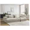 Canapé droit fixe 4 places compact LEONARD assise profonde tissu texturé Bobochic