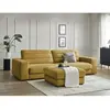 Canapé droit fixe 3 places SIERRA velours avec pouf jaune   BOBOCHIC