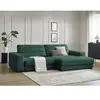 Bobochic canapé d'angle fixe sierra velours vert foncé  angle droit SIERRA
