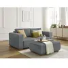 Canapé droit fixe 2 places CHELSEA gros côtelé doux avec pouf Bobochic